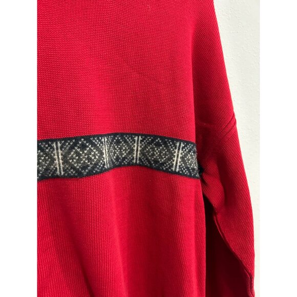 Nautica Red Crewneck Cotton Wool Sweater Sz XL - Picture 4 of 8